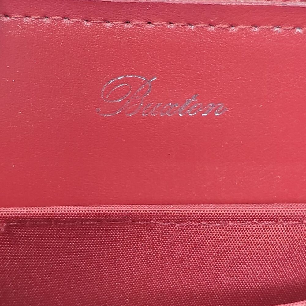 Buxton Red Wallet Stylish and Compact Credit Card Slots Leather